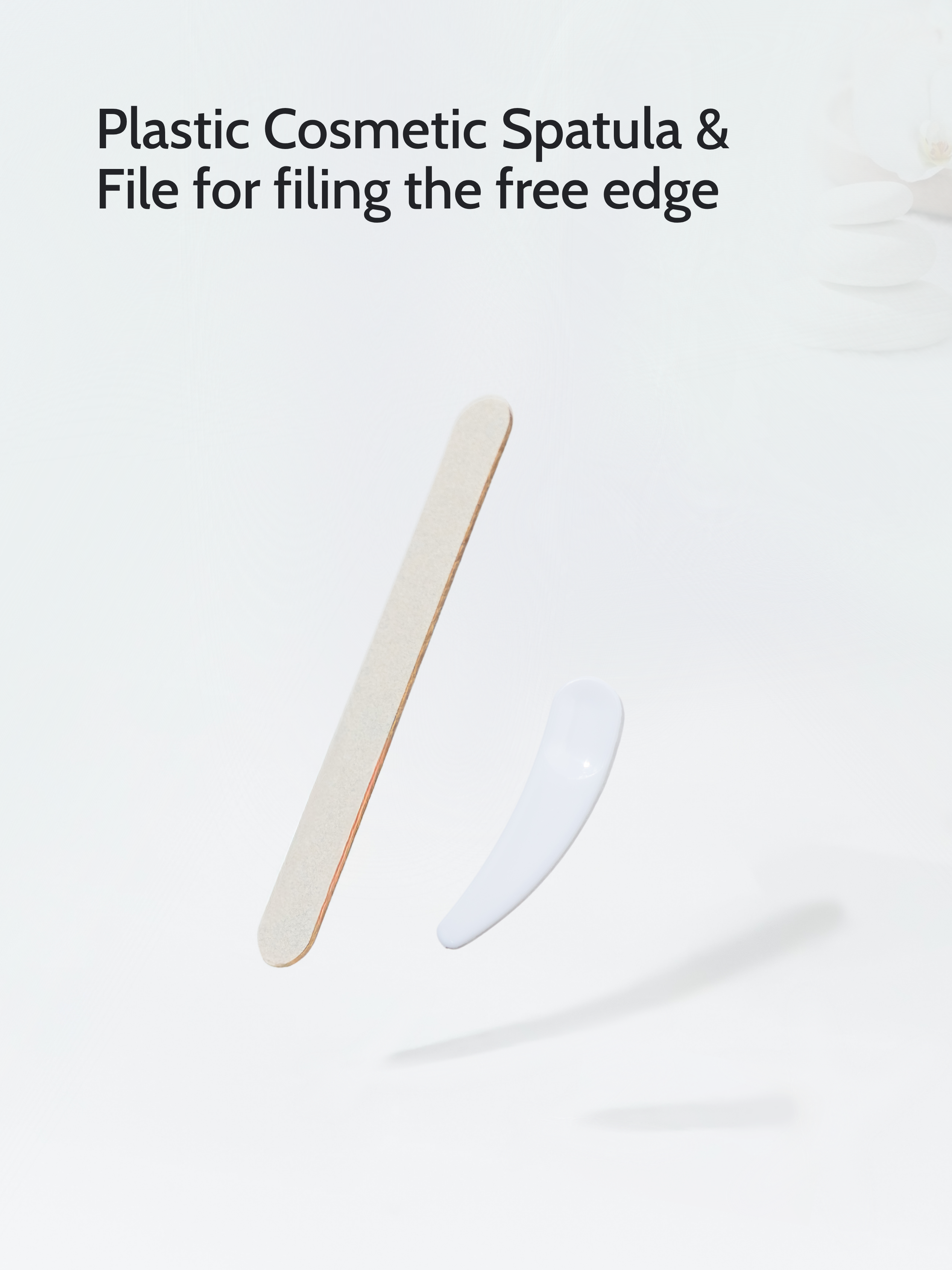 Plastic Cosmetic Spatula - File for filing the free edge