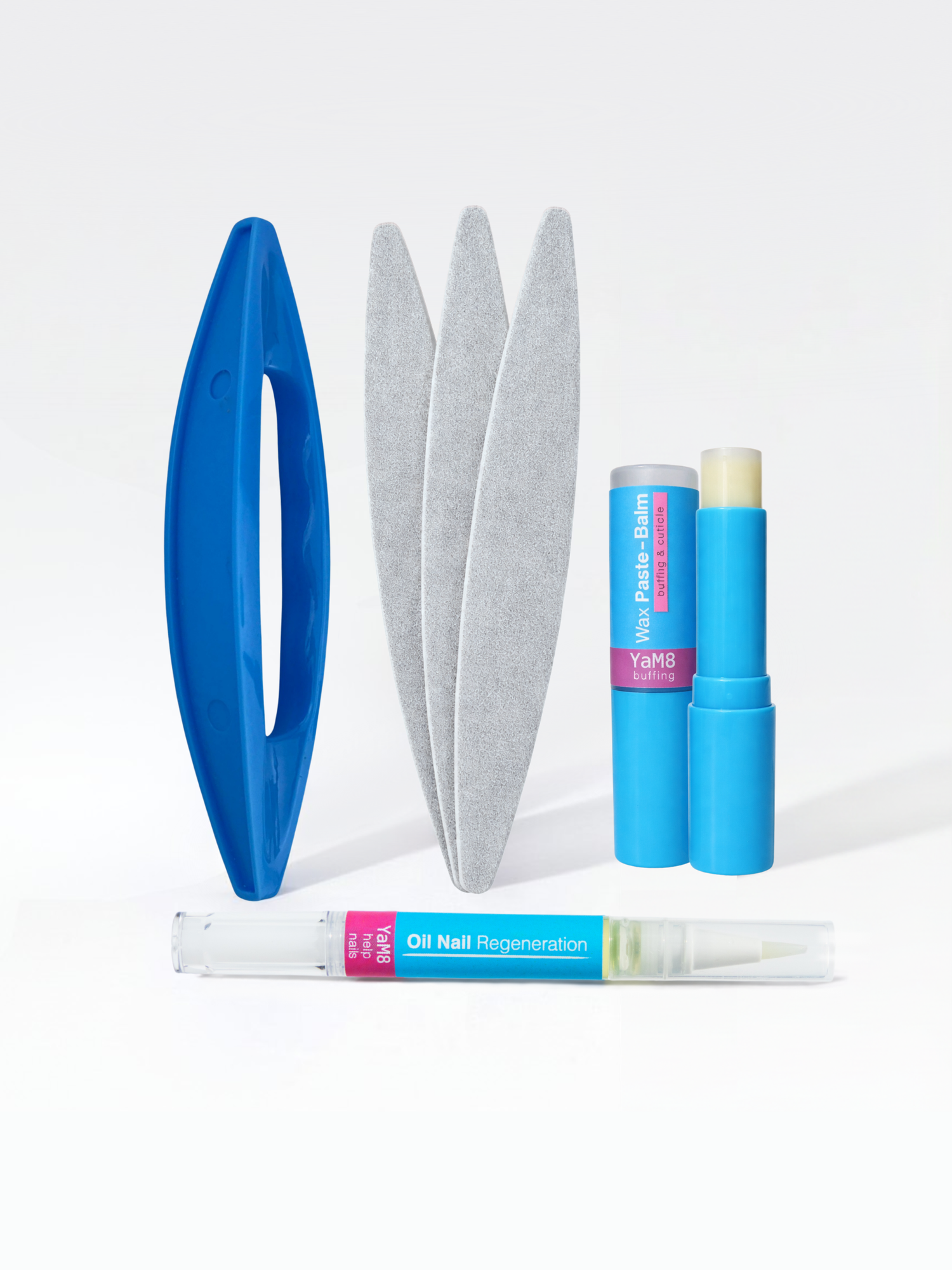 Nail waxing kit YaM8- Buff with replaceable files + Buffing wax 5 ml + Restoration oil