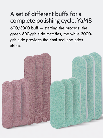 Japanese Manicure Suede &amp; Polishing Buff Set, 6-9 cm – 12 Pack, YaM8