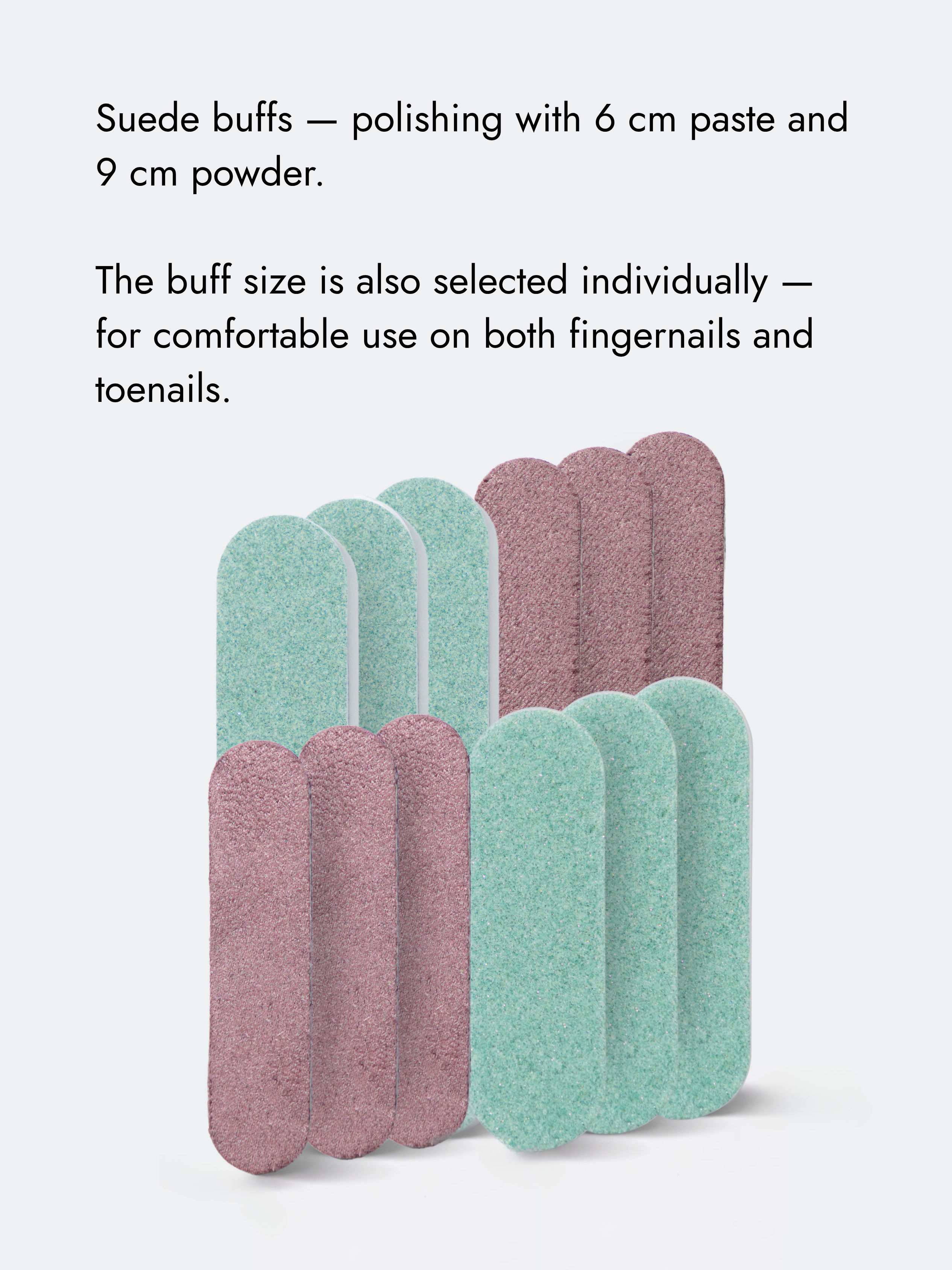 Japanese Manicure Suede &amp; Polishing Buff Set, 6-9 cm – 12 Pack, YaM8