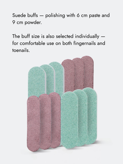 Japanese Manicure Suede &amp; Polishing Buff Set, 6-9 cm – 12 Pack, YaM8