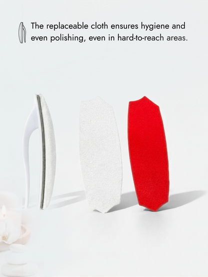 Japanese Manicure Buffer Set – 2 Handles + 2 Replaceable Files, Red &amp; White, YaM8