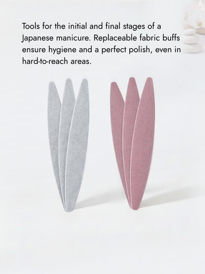Japanese Manicure Nail Buffer Set – 2 Holders + 6 Refill Pads, YaM8