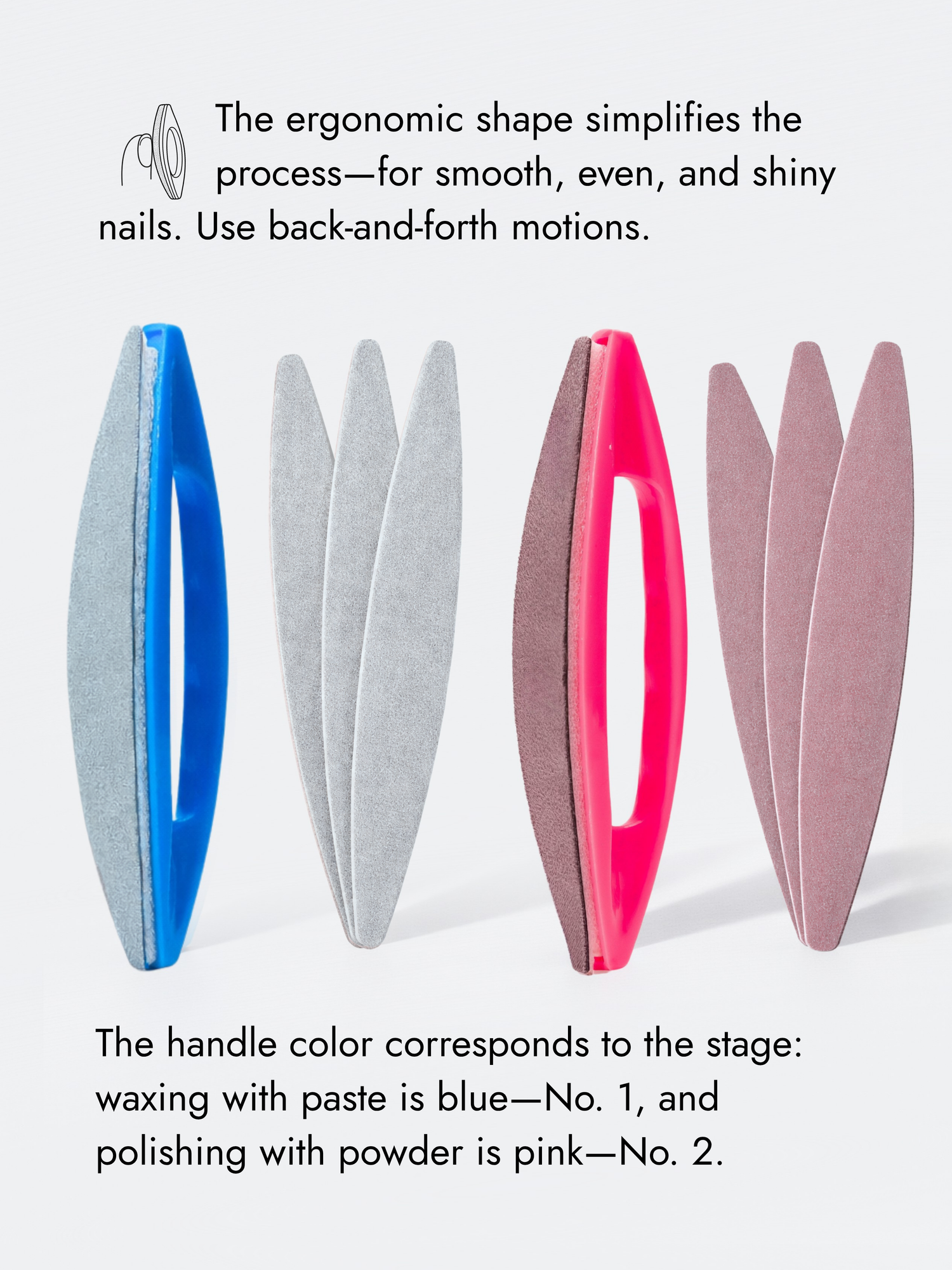 Japanese Manicure Nail Buffer Set – 2 Holders + 6 Refill Pads, YaM8