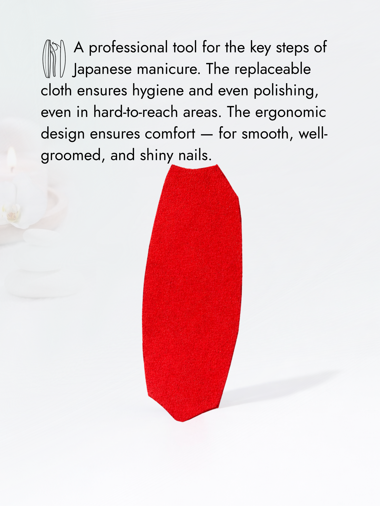 Japanese Manicure Suede Nail File – Replacement Red, 3 Pack, YaM8