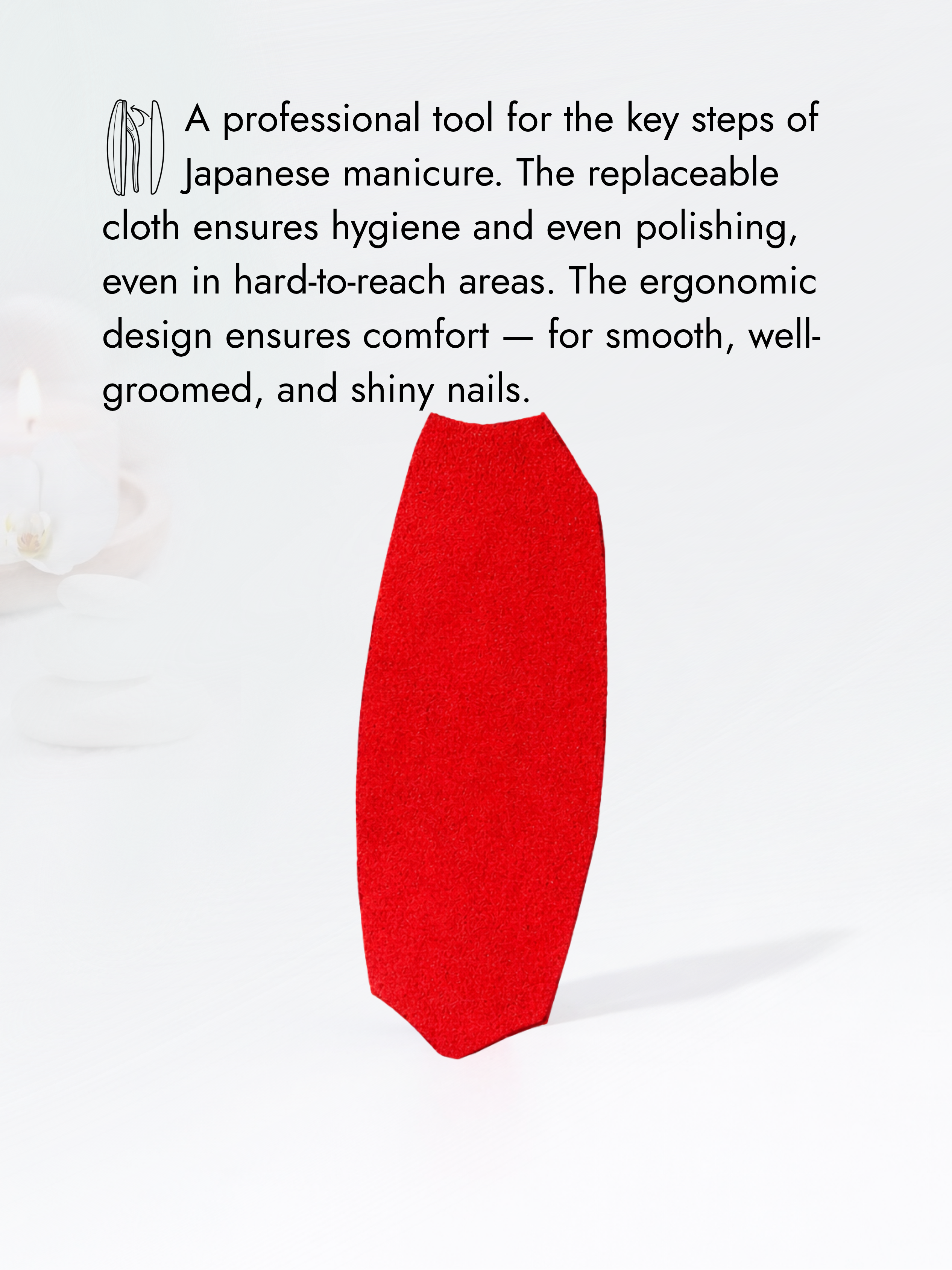 Japanese Manicure Suede Nail File – Replacement Red, 3 Pack, YaM8