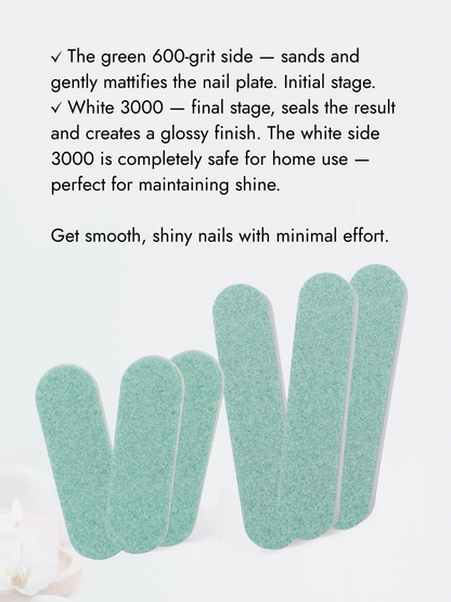 Japanese Manicure Buff Set – 600/3000 Grit for Grinding &amp; Polishing, 6-9 cm - 6 Pack, YaM8