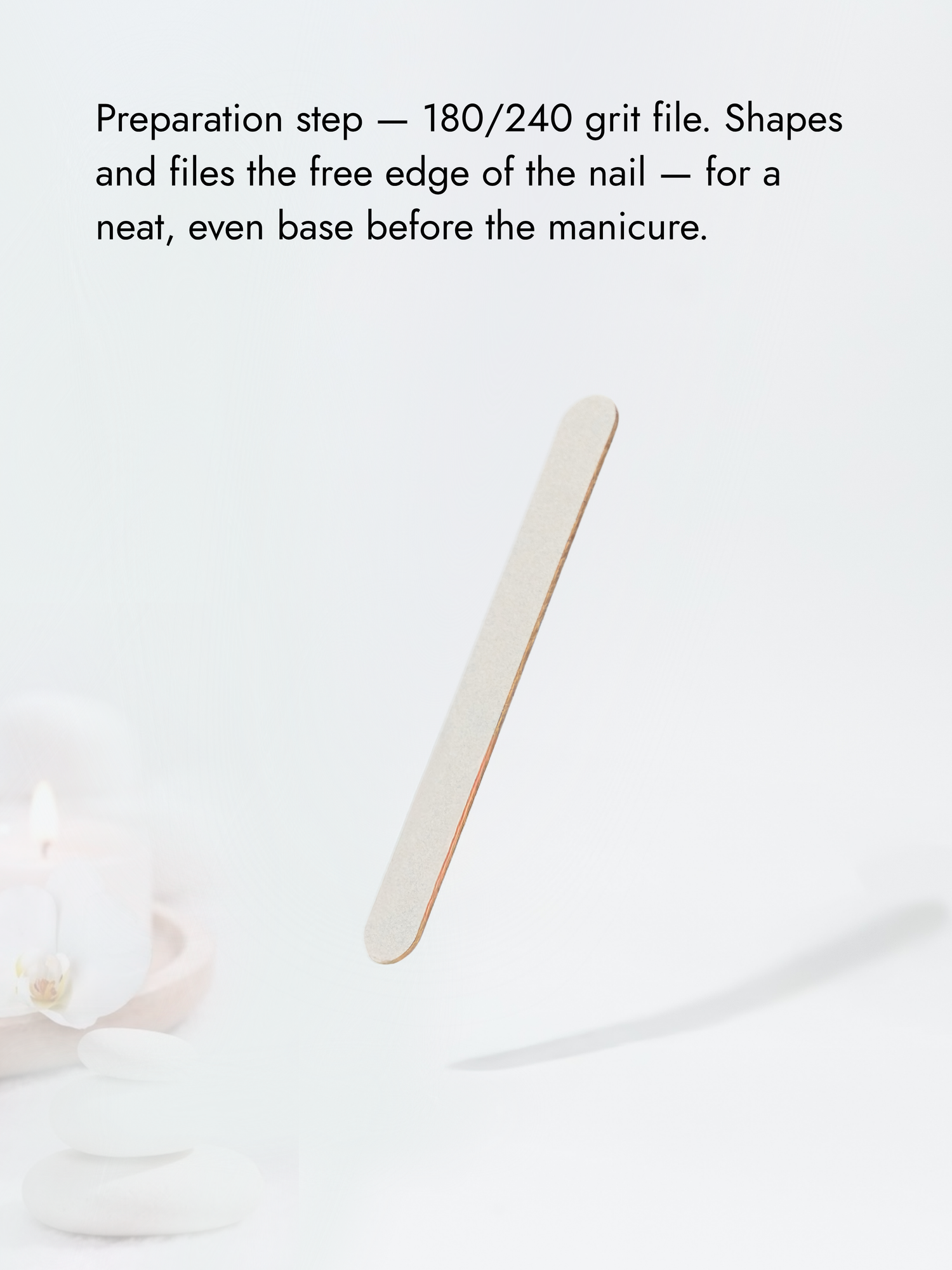 Plastic Cosmetic Spatula - File for filing the free edge
