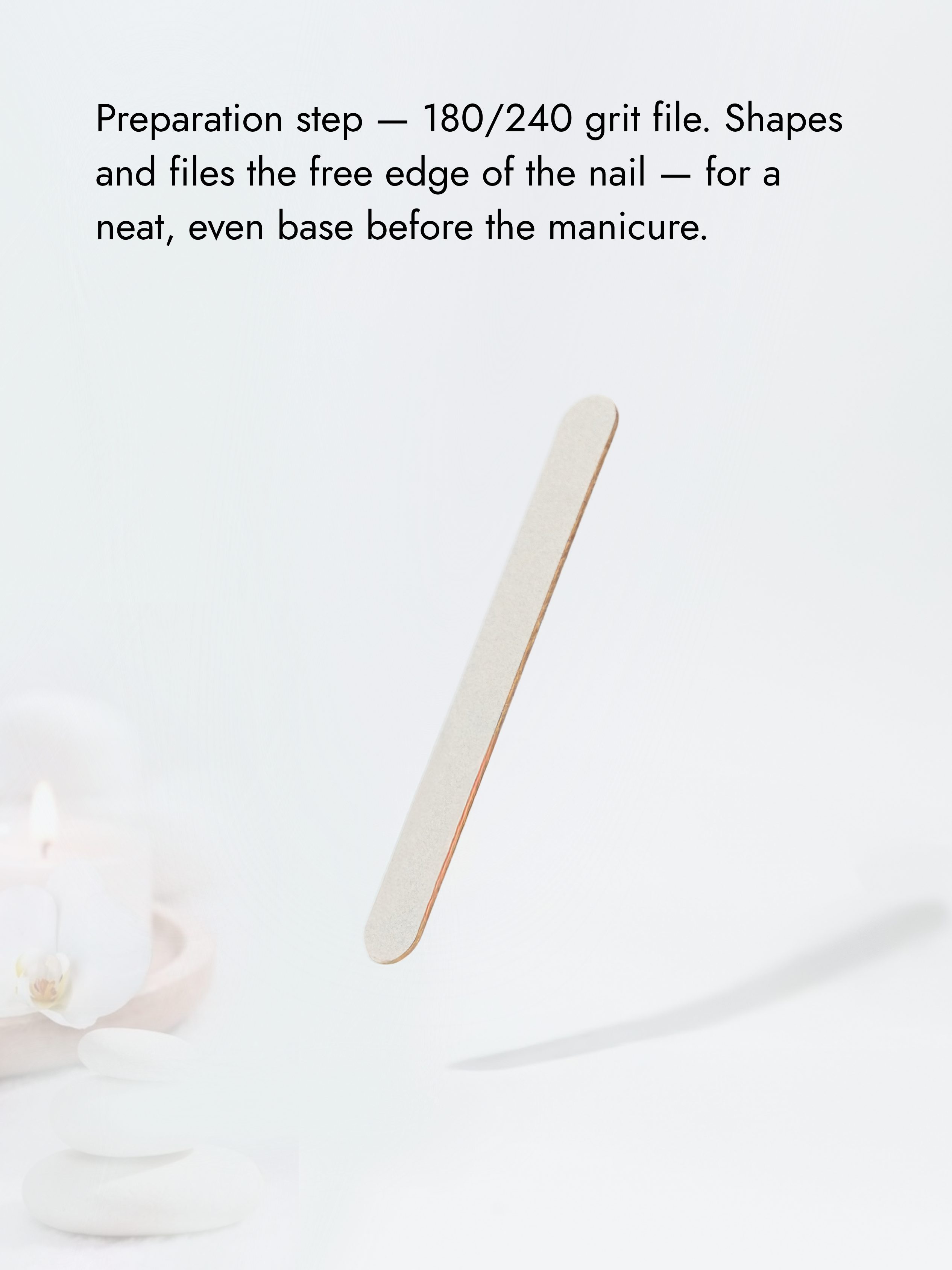 Plastic Cosmetic Spatula - File for filing the free edge