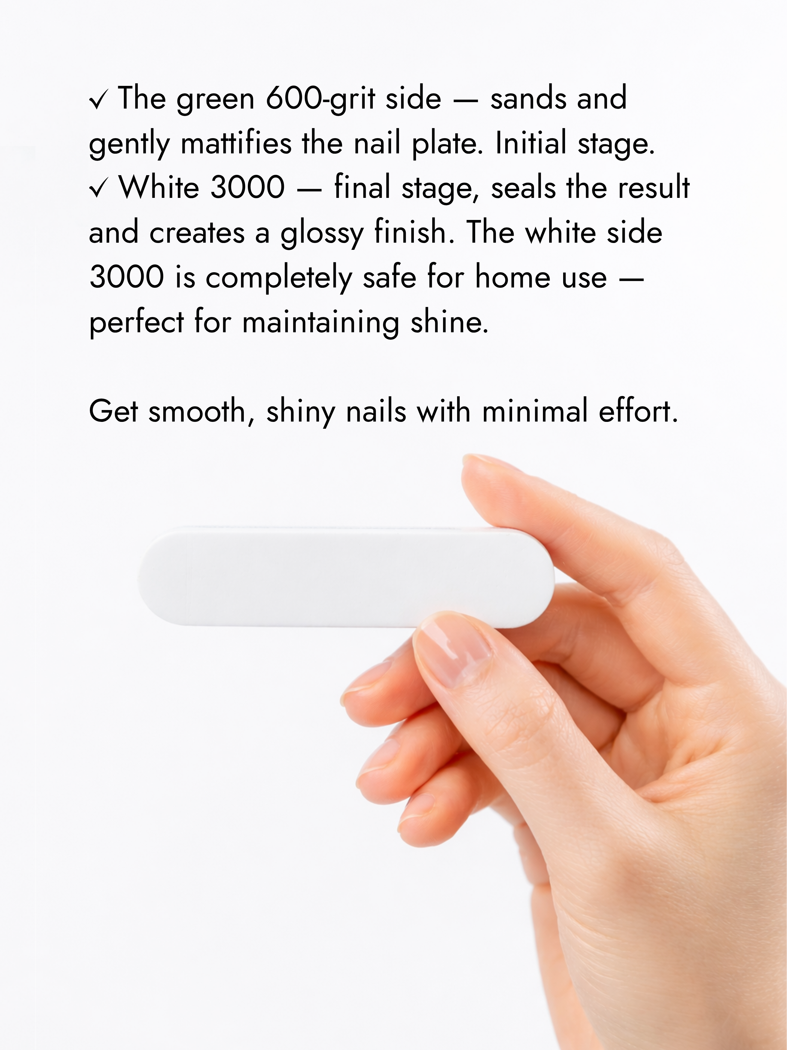 Japanese Manicure Buff Set – 600/3000 Grit for Grinding &amp; Polishing, 9cm - 6 Pack, YaM8