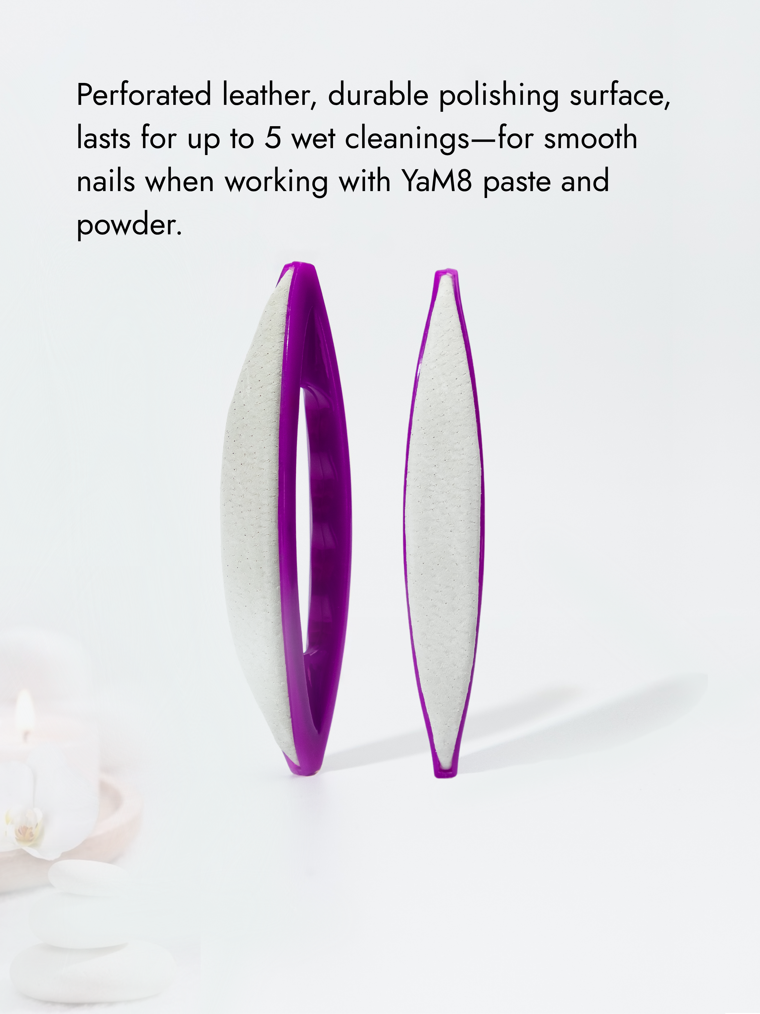 Purple buff for Japanese manicure, suede