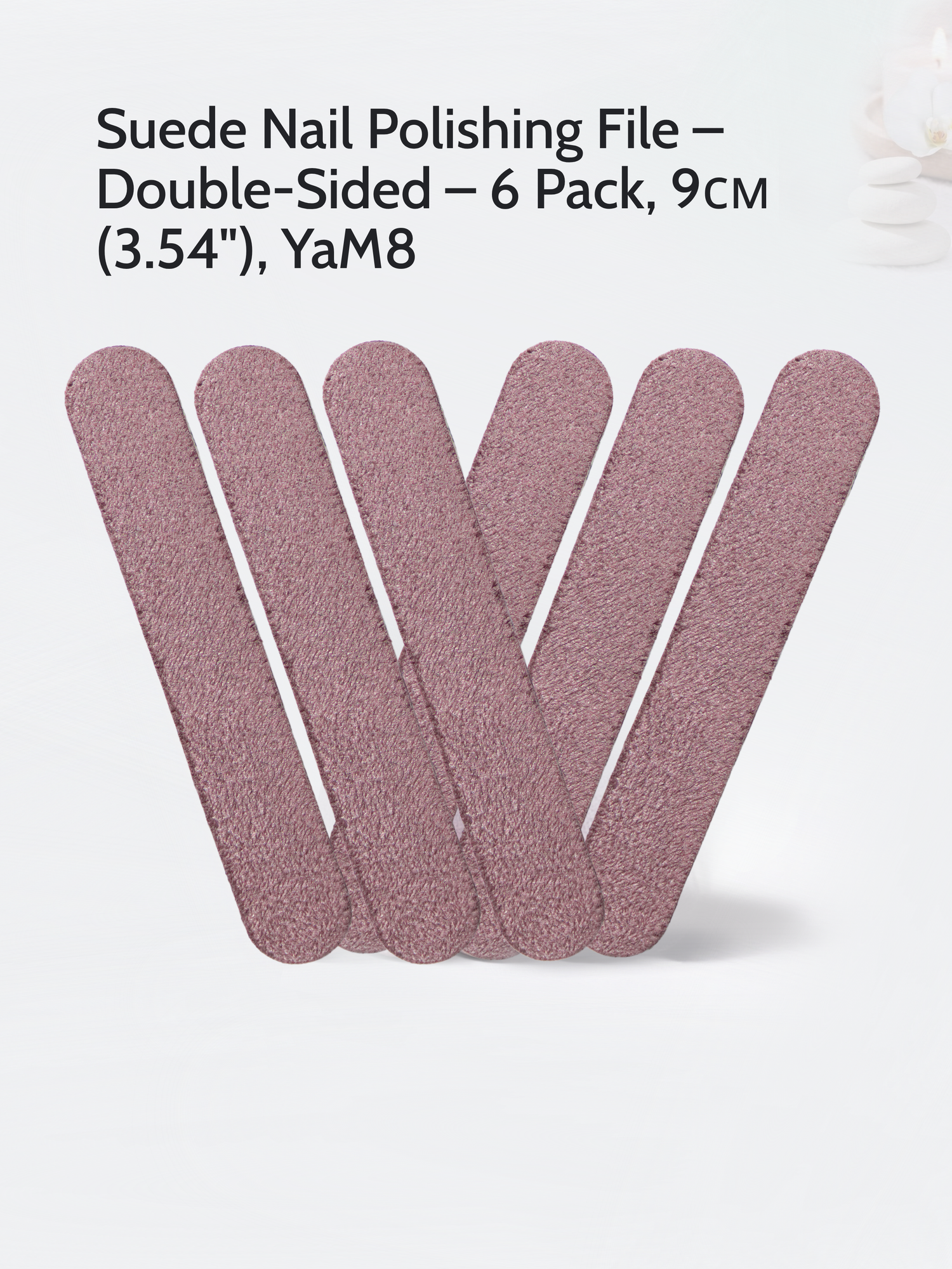 Suede Nail Polishing File – Double-Sided – 6 Pack, 9см (3.54), YaM8