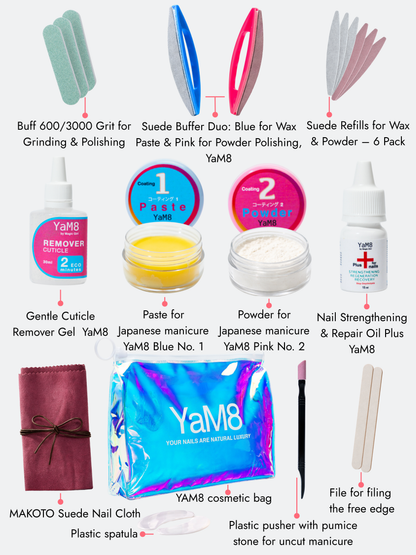 Japanese Manicure Kit Pro Master YaM8  with interchangeable suede files 10ml
